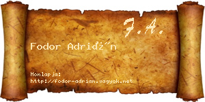 Fodor Adrián névjegykártya